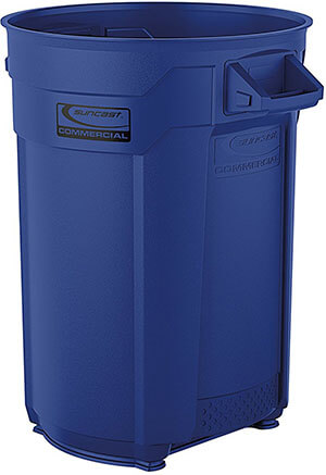 Suncast Commercial Utility Blue Trash Can