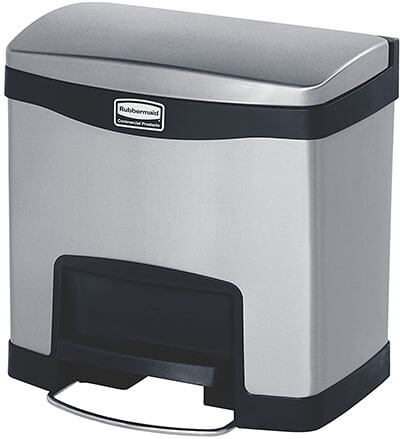 Rubbermaid Commercial Slim Jim Step-On Stainless Steel Trash Can