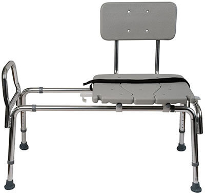 Duro-Med Transfer Bench Shower Chair, Adjustable Leg, Cut-out Seat