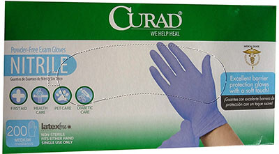 Curad/Medline Nitrile Medical Exam Glove