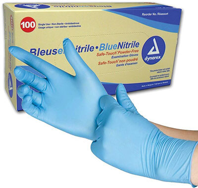 Dynarex Safe-Touch Blue Nitrile Medical Gloves