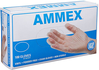 Ammex VPF62100-BX Vinyl Medical Gloves