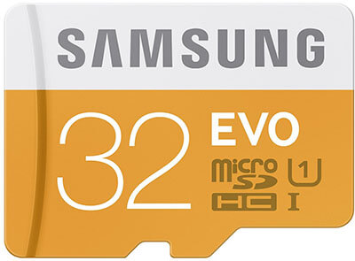 Samsung EVO Micro SDHC Card, Adapter, 32GB, Class 10