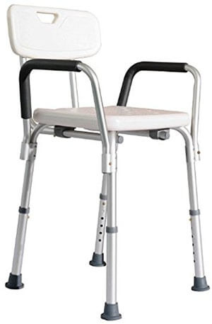 HomCom Medical Shower Seat, Arm, and Backrest, Adjustable