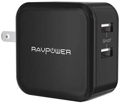 RAVPower Black Dual USB Wall Charger
