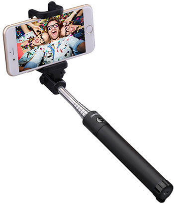 Mpow iSnap Selfie Stick X-Black Bluetooth Selfie Stick