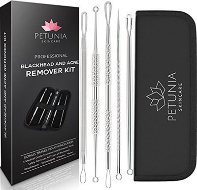 Petunia Skincare Professional 5 Piece Set Blackhead and Acne Remover