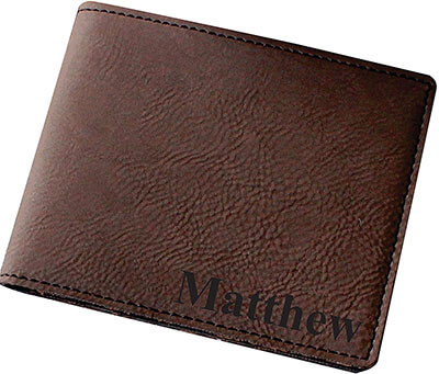 Customized Brown Leather Wallets for Men by My Personal Memories