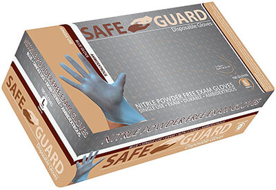 Safeguard Blue Nitrile Examination Glove