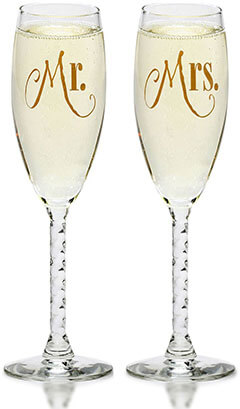 Smart Tart Mr. & Mrs. Gold Champagne Flutes