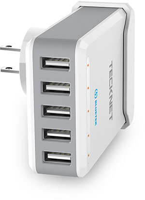 TeckNet 5-Port Desktop USB Wall Charger