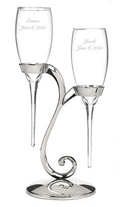 Canopy Street Personalized Raindrop Champagne Flutes