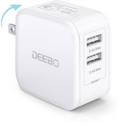 Deebo 4.8A Dual USB Wall Adapter Charger