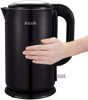 Aicok Double Wall Stainless Steel Electric Tea Kettle
