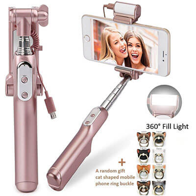 AIZOL Xiaoou Rose Gold Mini Selfie Stick