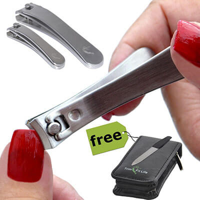 TrimKlip Sharp Stainless Steel Nail Clipper, Wide Jaws