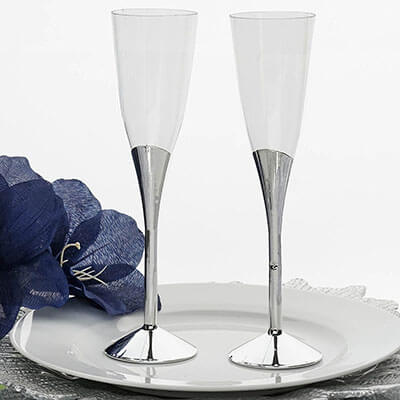 Efavormart Disposable Clear Plastic Champagne Flutes