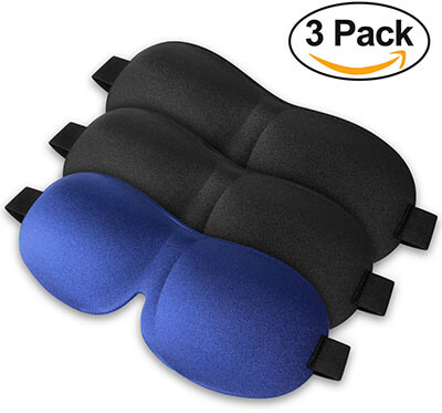 VCOO 3 Pack Adjustable 3d Eye Mask