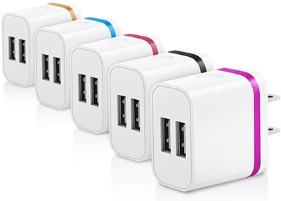 Canjoy Colorful Universal Dual USB Wall Charger