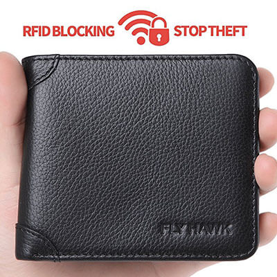 FlyHawk. Inc Genuine Leather Wallets for Men