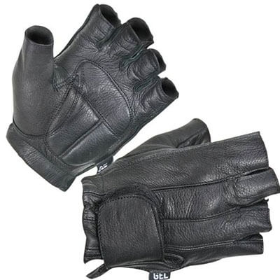 Xelement XG850 Men’s Leather Deerskin Fingerless Motorcycle Gloves