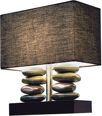 Elegant Designs LT1036-BLK Dual Stacked Stone Ceramic Table Lamp