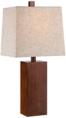 360 Lighting - Darryl Wood Finish Table Lamp