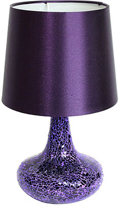 Simple Designs Home LT3039-PRP Mosaic Tiled Glass Genie Table Lamp