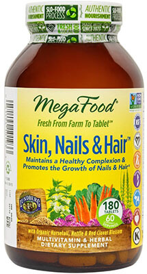 MegaFood Skin, Nails & Hair, Promote 180 Tablets