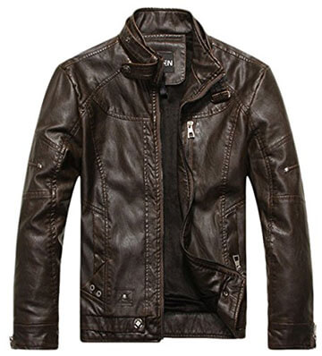 Chouyatou Vintage Men's PU Leather Jacket