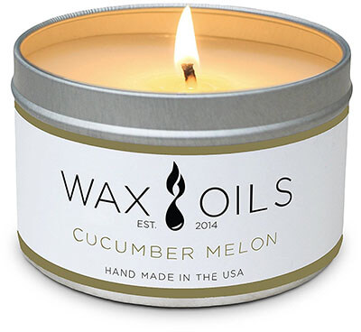 Wax and Oils Cucumber Melon Scented Aromatherapy Soy Wax Candles