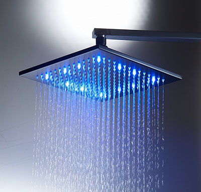 Aquafaucet 10 in Square Stainless Steel Rainfall Showerhead