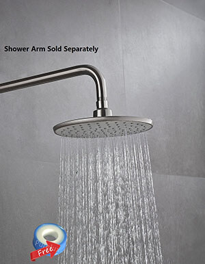 Purelux Modern Style 8 Inch Rainfall Shower Head, Fixed-Mount
