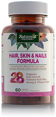 Natures Wellness Hair, Skin & Nails Supplement, 500 mcg Biotin, 60 Tabs