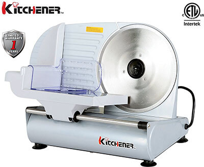 Kitchener 9-inch Professional Electric Meat Food Slicer, Stainless Steel Blade