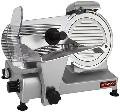 BESWOOD 9" Premium Carbon Steel Blade Electric Meat Slicer, Chromium-plated