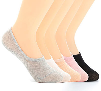 Ueither Women's Non Slip No Show Cotton Socks