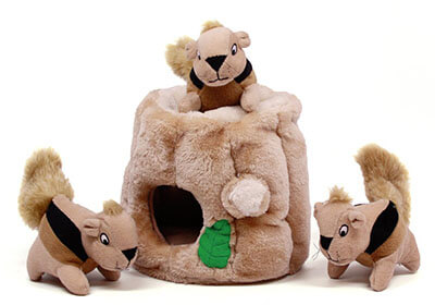 Outward Hound Hide-A-Squirrel and Puzzle Plush Squeaking Dog Toys