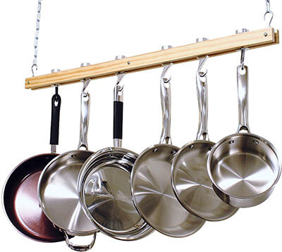 Cooks Standard Ceiling Pot Rack, Wooden