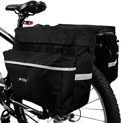 BV Bike Bag Bicycle Panniers, Adjustable Hooks, Carrying Handle