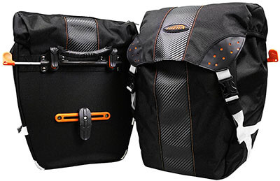 Ibera Quick-Release All-Weather Bicycle Bag PakRak Clip-On Panniers Bags