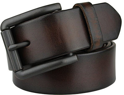 Bullko 7059 Men's Retro Pin Buckle Leather Belt