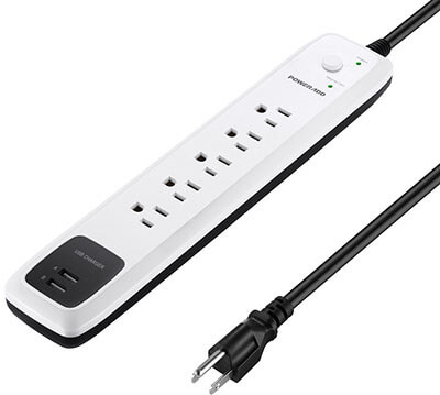 Poweradd Surge Protector Power Strip, 5-Outlet, 6 Feet Cord
