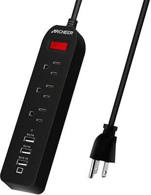 Archeer Power Strip, USB Charger AC Power Strip