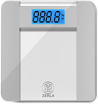 ZERLA Digital Bathroom Scale, “Step-On”Technology, Tempered Glass