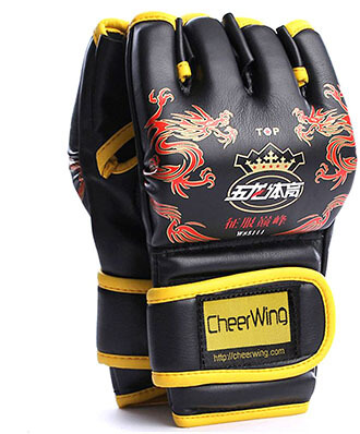 Cheerwing Half Finger MMA UFC Boxing Mitts Leather Gloves