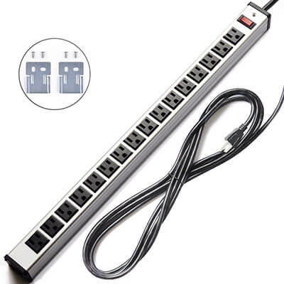 Bestten Heavy Duty Metal Power Strip, 16 Outlet