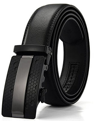 Xhtang Men's Solid Buckle Leather Belt
