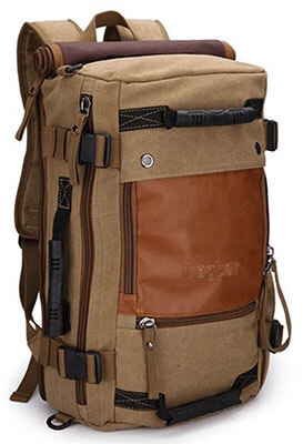 ibagbar Canvas Backpack Travel, Hiking and Camping Bag