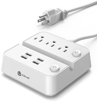 iClever BoostStrip IC-BS02 Smart Power Strip, 4 USB Ports